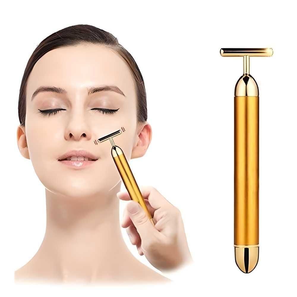 🔥 HOT SALE 🔥 24K Gold T-Shape Vibrating Face Massager 💥50%+ OFF💥💥