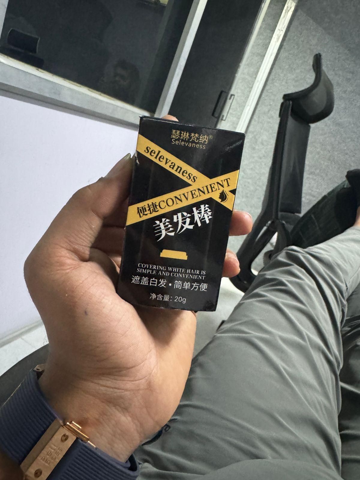 Hair Colour Comb Stick, Waterproof and Sweat-Proof Grey Hair Coverage for Men & Women, Easy Application, 20g, Black (Black, 20 g (Pack of 1)