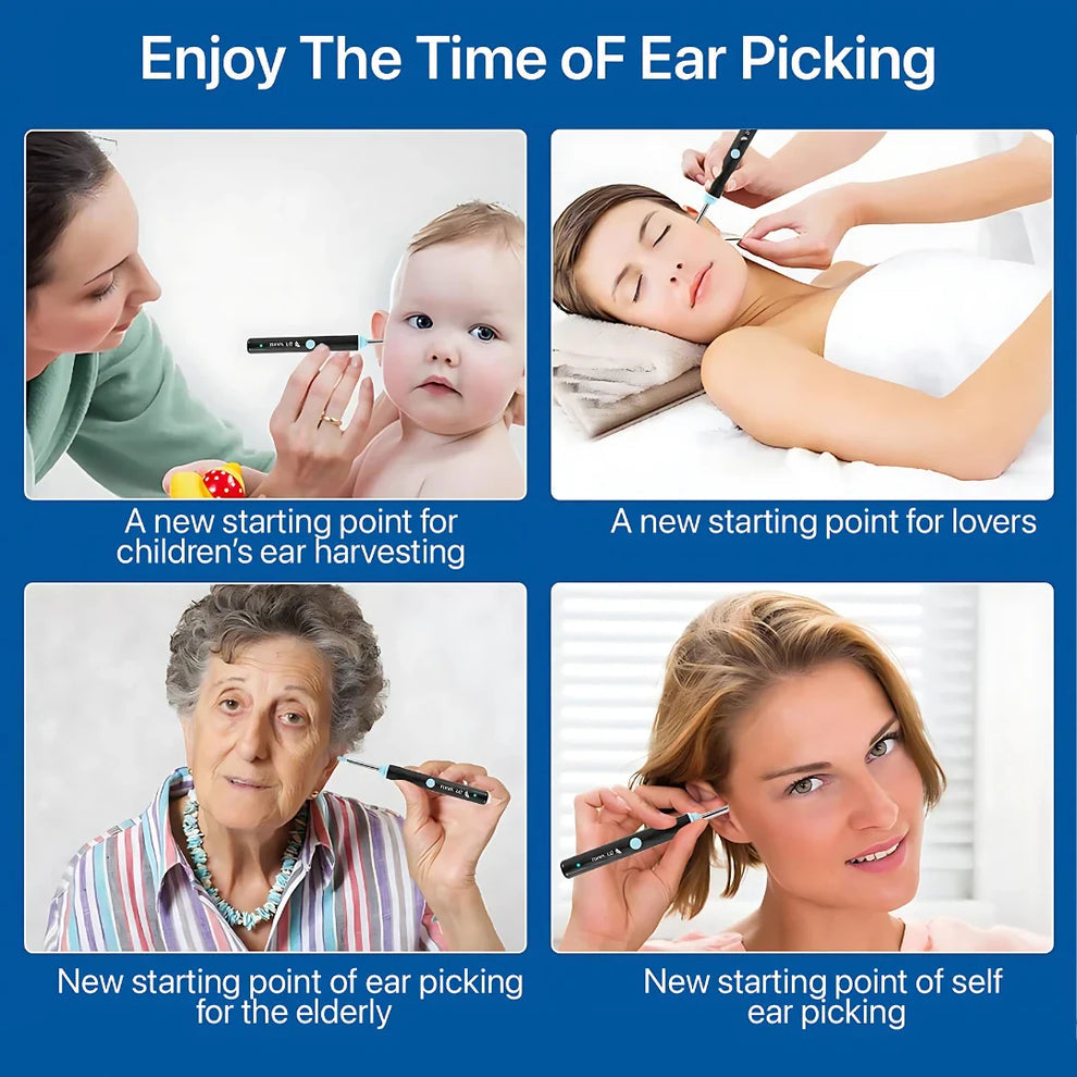 Ear Wax Cleaner with 1296P HD Clear Camera,Ear Cleaning Tool Kit, Wireless EarScope for Adults and Kids, Ear wax Removal Tool with light