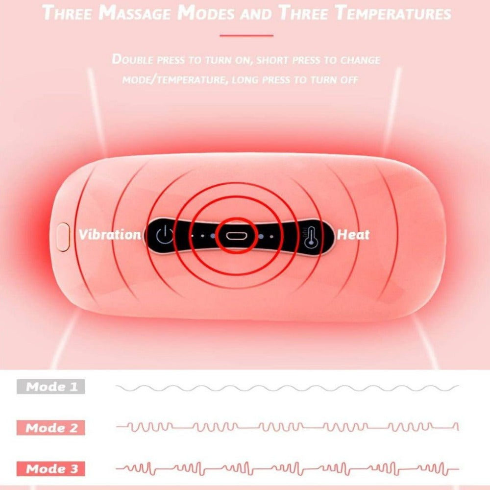 Instant Heat Period Pain Relief Device for Women | Portable Heating & Massage Belt