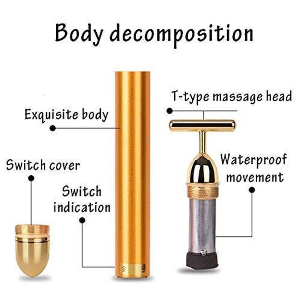 🔥 HOT SALE 🔥 24K Gold T-Shape Vibrating Face Massager 💥50%+ OFF💥💥
