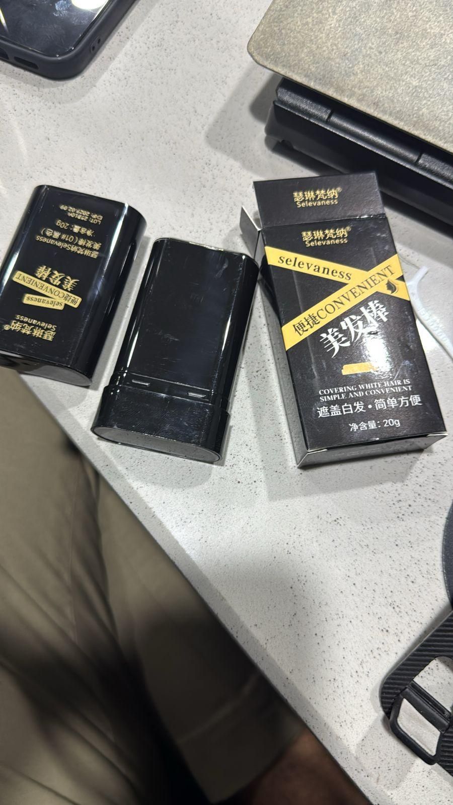 Hair Colour Comb Stick, Waterproof and Sweat-Proof Grey Hair Coverage for Men & Women, Easy Application, 20g, Black (Black, 20 g (Pack of 1)