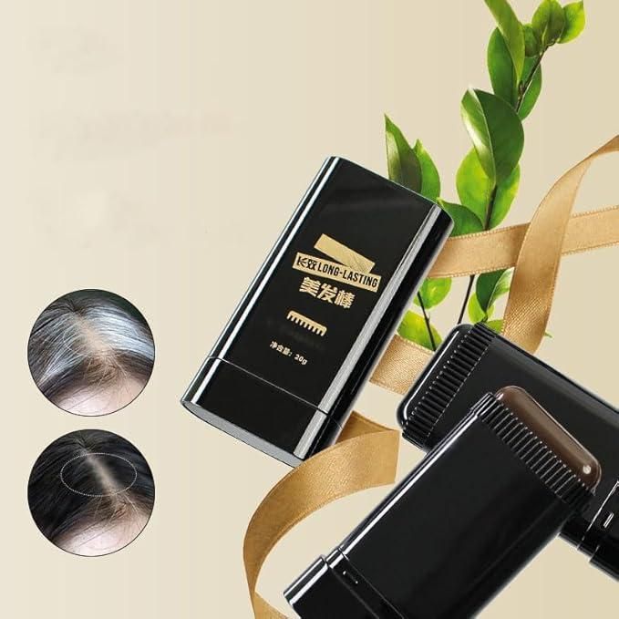 Hair Colour Comb Stick, Waterproof and Sweat-Proof Grey Hair Coverage for Men & Women, Easy Application, 20g, Black (Black, 20 g (Pack of 1)