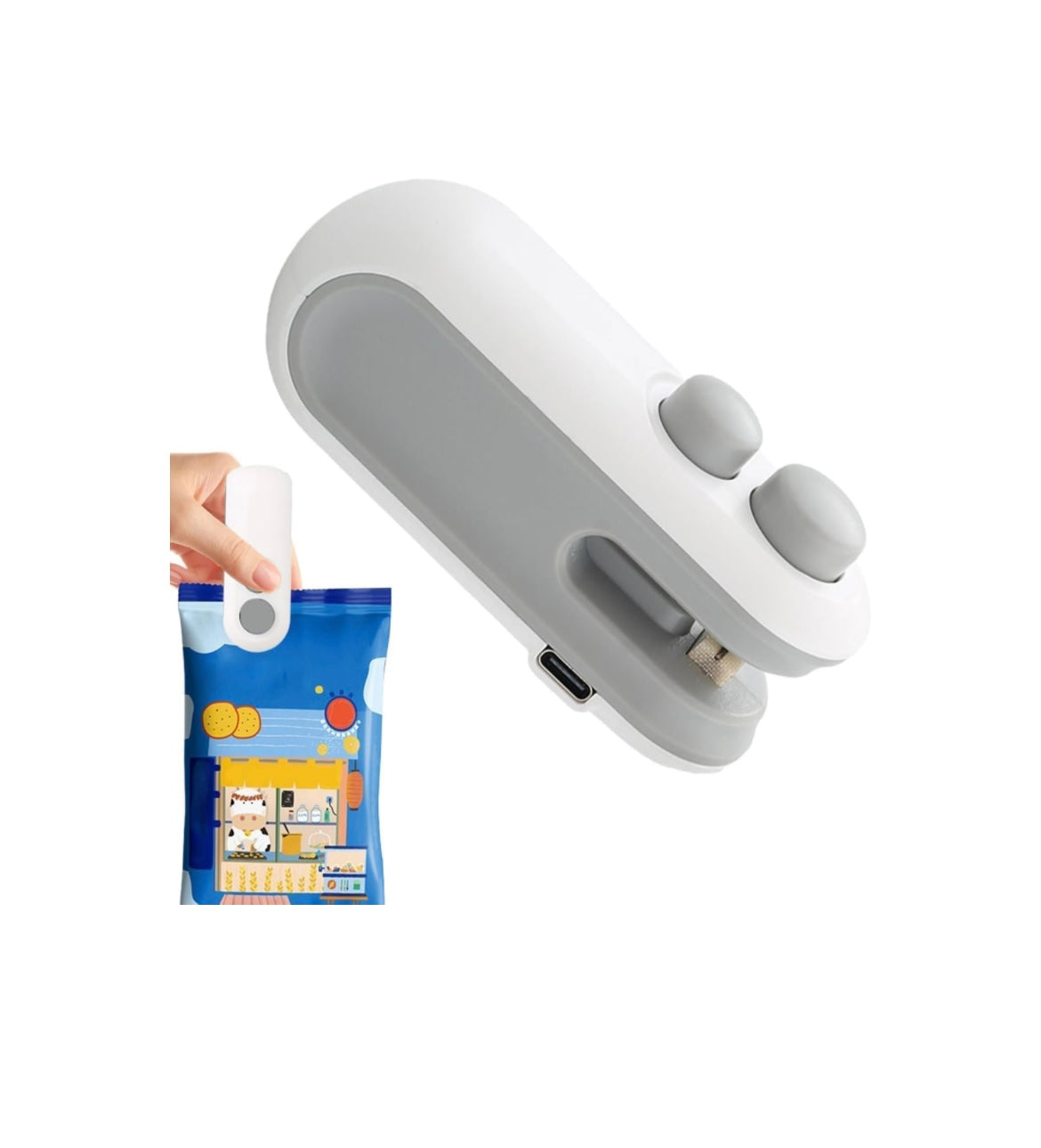 Portable Mini Sealing Machine 2 in 1 USB Rechargeable Magnetic Bag Sealer Heat Seal with Cutter