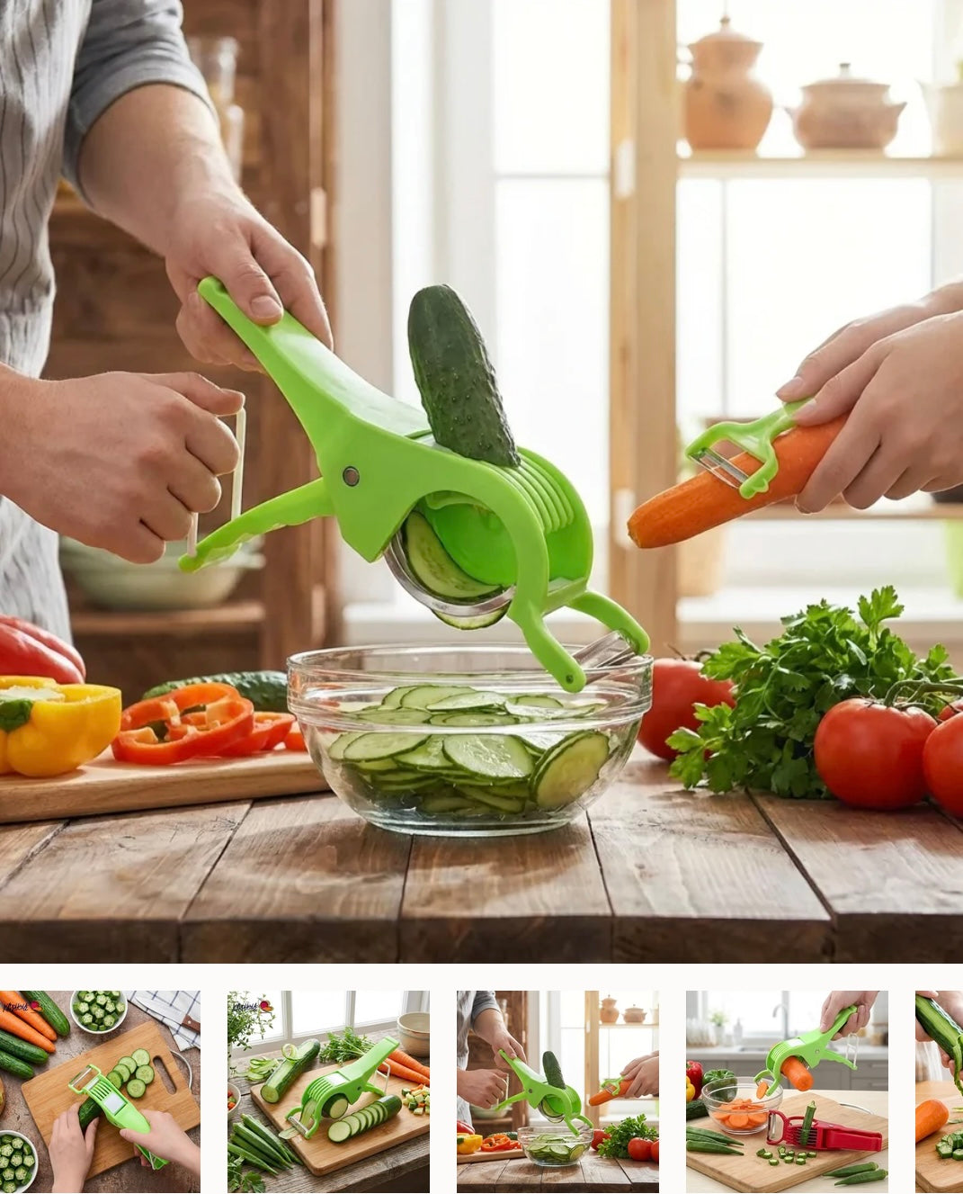 Magic 5-Blade Veggie Cutter Peeler – 2-in-1 Vegetable & Fruit Cutter for Quick Kitchen Prep