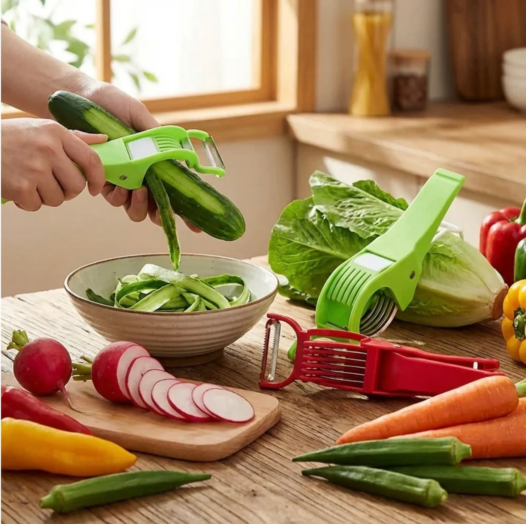 Magic 5-Blade Veggie Cutter Peeler – 2-in-1 Vegetable & Fruit Cutter for Quick Kitchen Prep