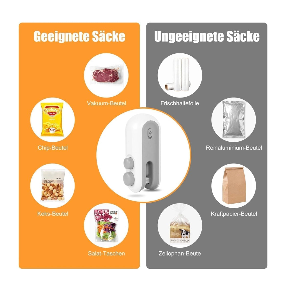 Portable Mini Sealing Machine 2 in 1 USB Rechargeable Magnetic Bag Sealer Heat Seal with Cutter