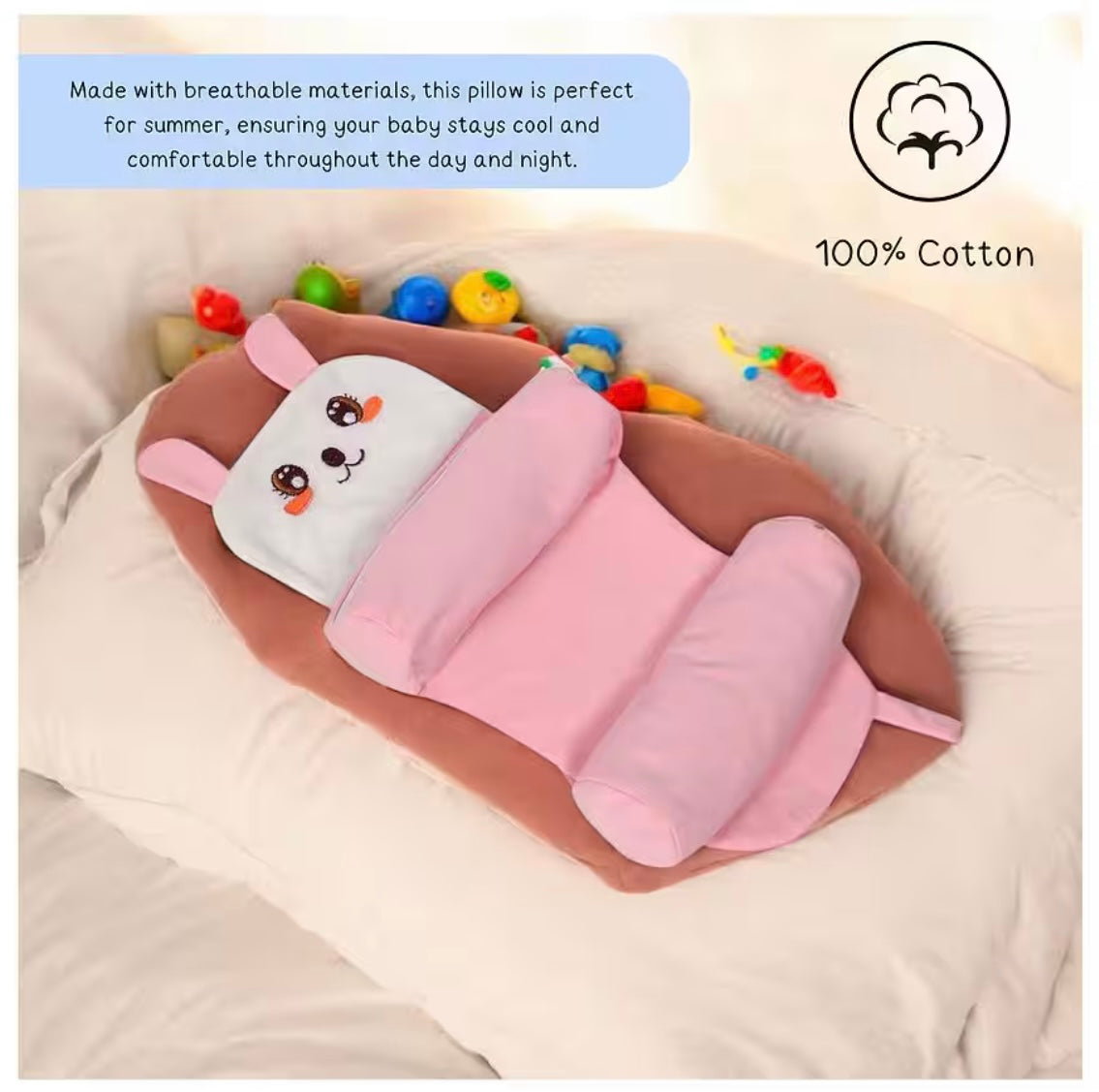 Premium Baby Neck Support Pillow for Newborns – Soft, Safe & Travel-Friendly | Free Shipping + Cash on Delivery Available