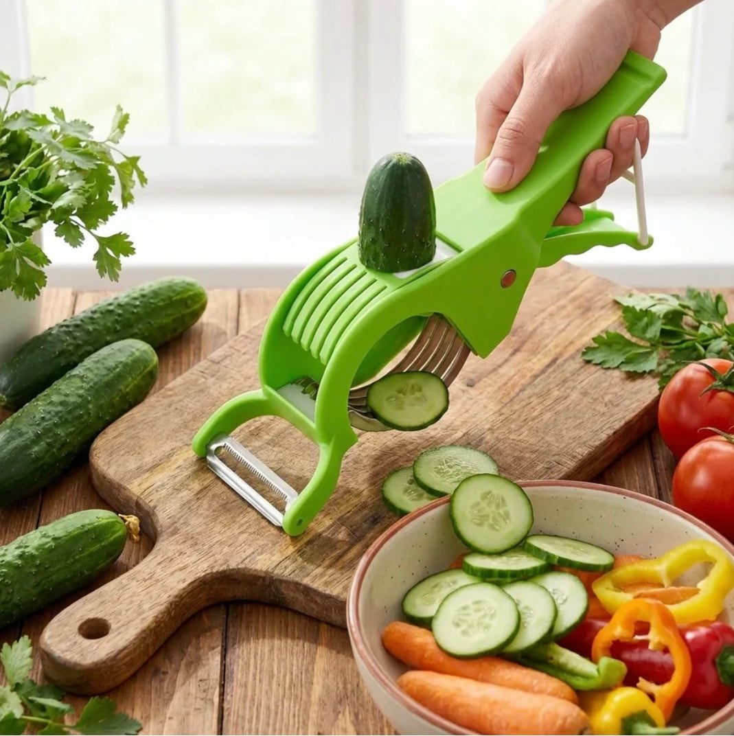 Magic 5-Blade Veggie Cutter Peeler – 2-in-1 Vegetable & Fruit Cutter for Quick Kitchen Prep