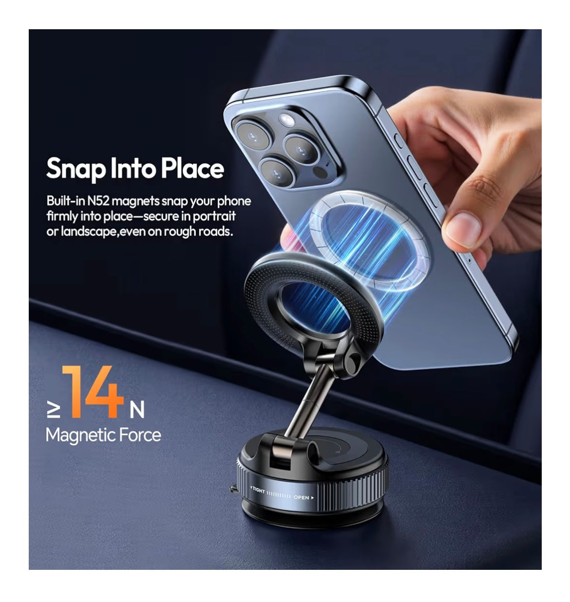 Ultra Strong Magnetic Car Phone Holder with Built-in Ring Light | 60% OFF – | Free Shipping + COD Available