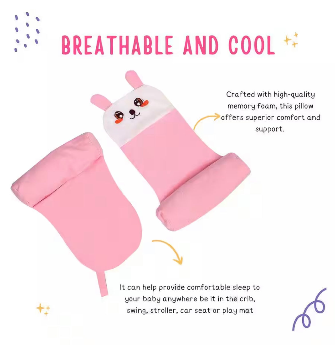 Premium Baby Neck Support Pillow for Newborns – Soft, Safe & Travel-Friendly | Free Shipping + Cash on Delivery Available