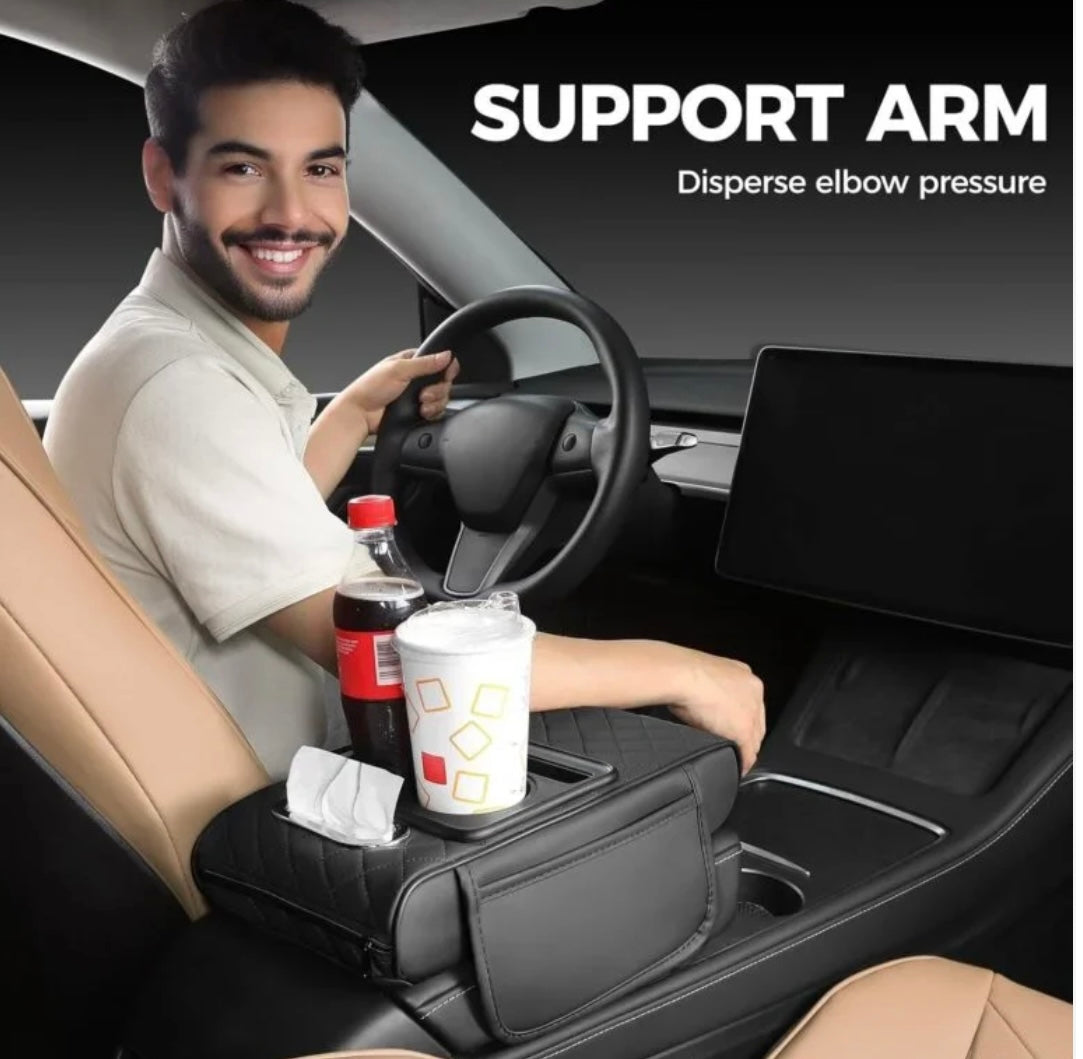No More Spills! 2-in-1 Car Armrest Cushion with Cup Holder | 50% OFF Today + COD