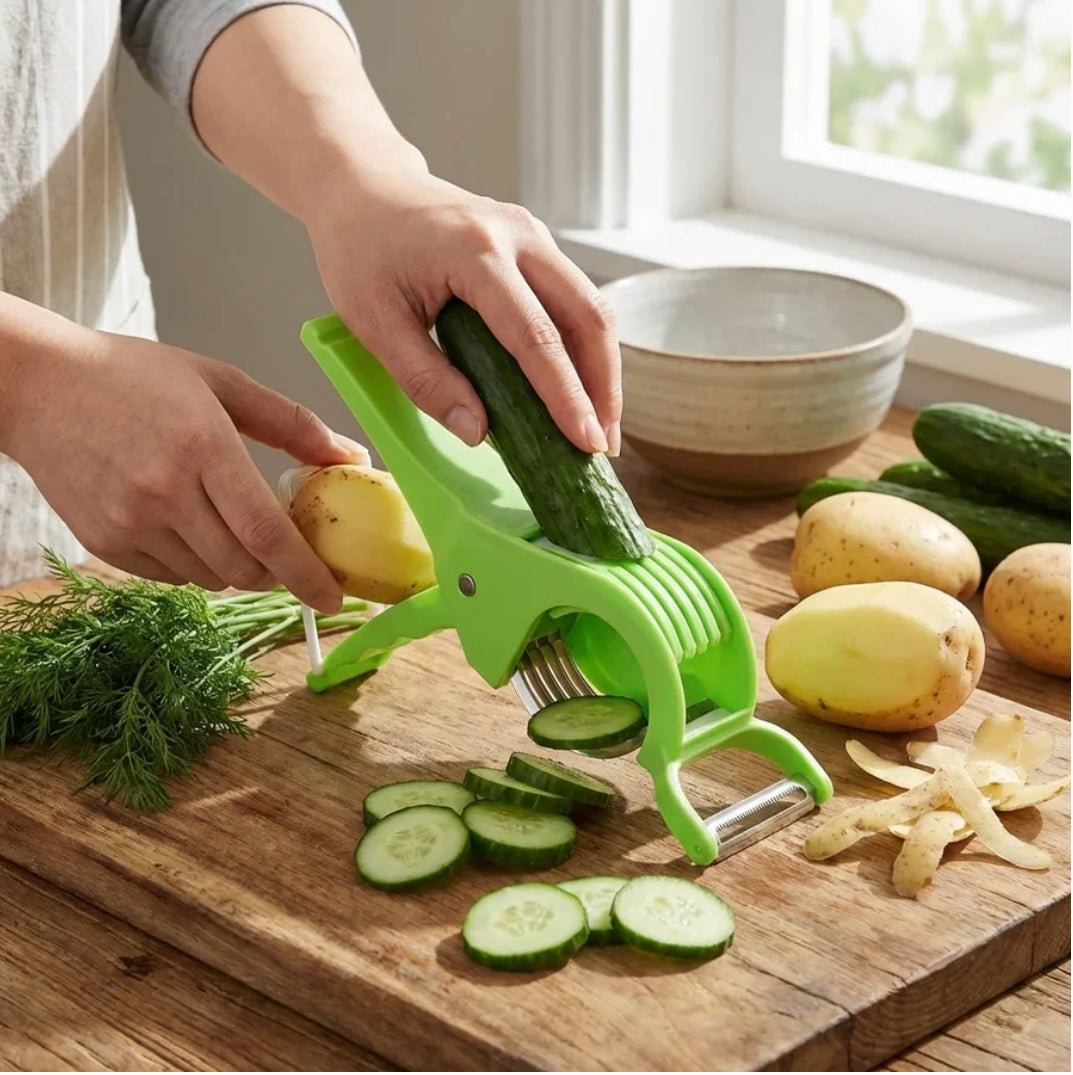 Magic 5-Blade Veggie Cutter Peeler – 2-in-1 Vegetable & Fruit Cutter for Quick Kitchen Prep