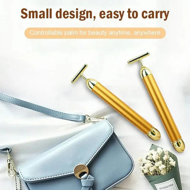 🔥 HOT SALE 🔥 24K Gold T-Shape Vibrating Face Massager 💥50%+ OFF💥💥