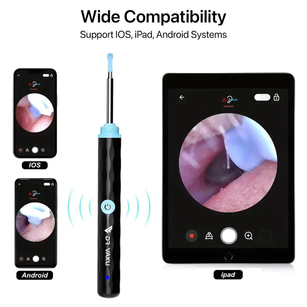 Ear Wax Cleaner with 1296P HD Clear Camera,Ear Cleaning Tool Kit, Wireless EarScope for Adults and Kids, Ear wax Removal Tool with light