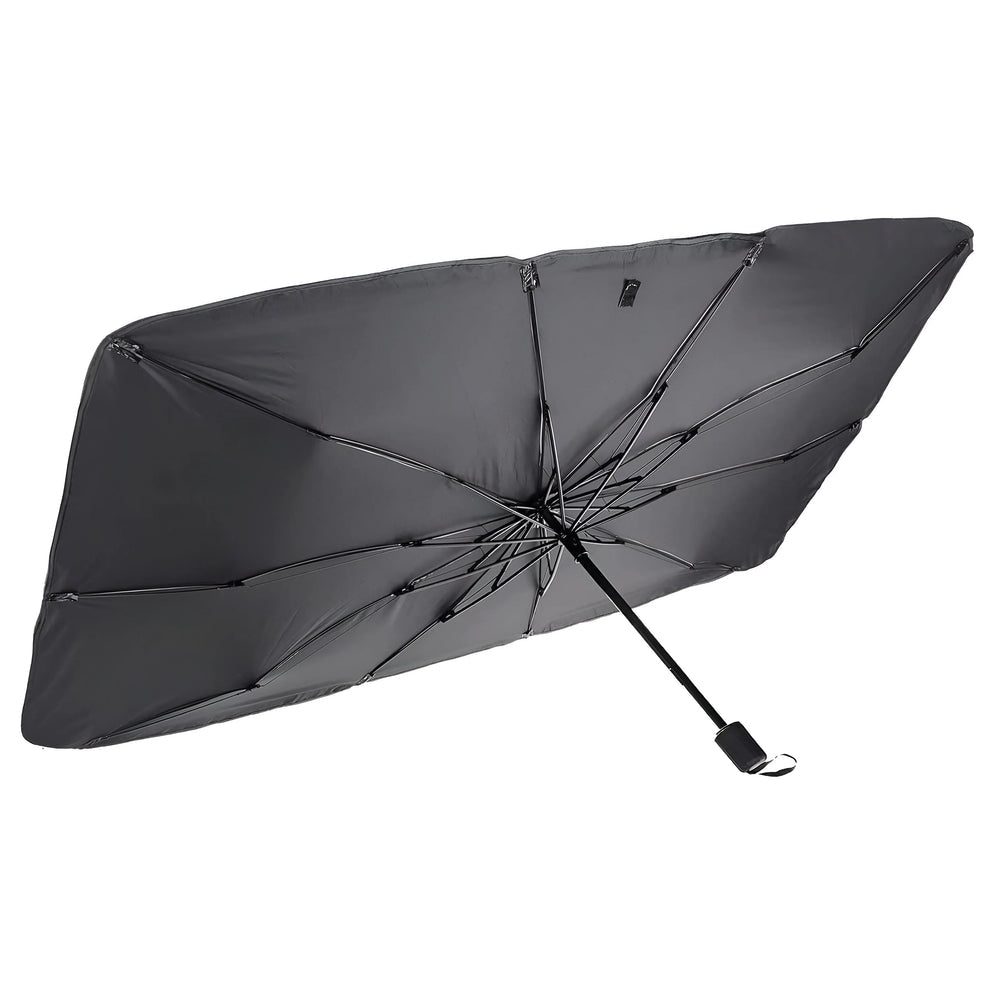 Windshield Sun Shade Umbrella - [Dot-Patterned Silver Reflective Shield] | Anti-Crease, Blocks Heat & UV | Fiberglass Umbrella Ribs |