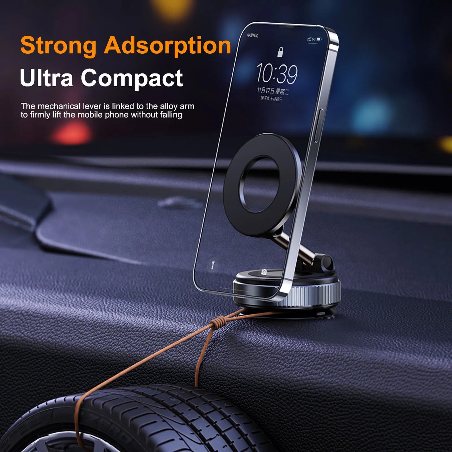 Ultra Strong Magnetic Car Phone Holder with Built-in Ring Light | 60% OFF – | Free Shipping + COD Available