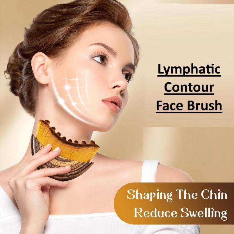 Lymphatic Contour Face Brush – 2-in-1 Facial Massager for Sculpted Jawline, Neck Lift & Instant Skin Glow