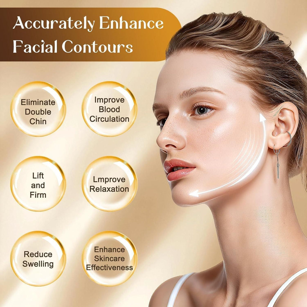 Lymphatic Contour Face Brush – 2-in-1 Facial Massager for Sculpted Jawline, Neck Lift & Instant Skin Glow