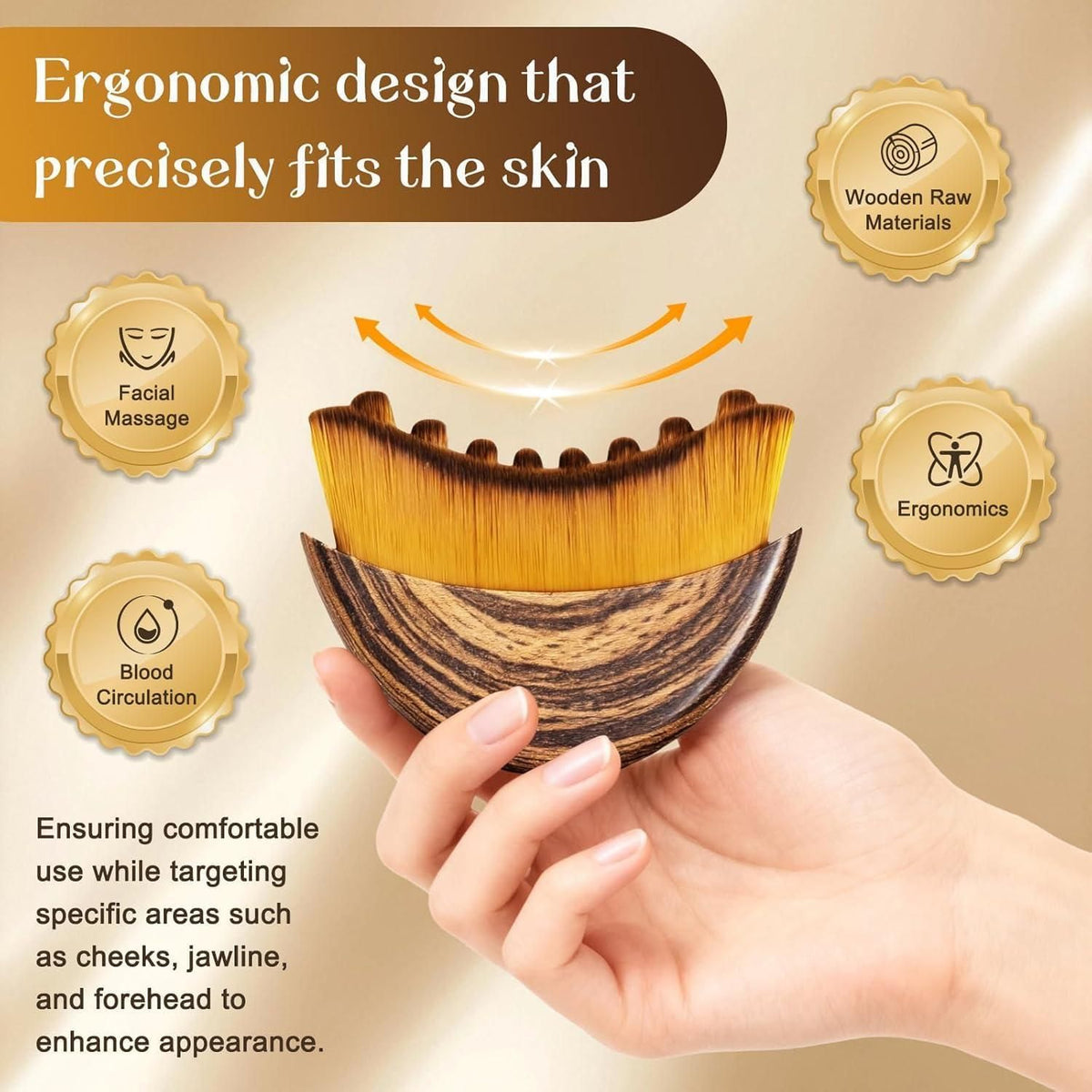 Lymphatic Contour Face Brush – 2-in-1 Facial Massager for Sculpted Jawline, Neck Lift & Instant Skin Glow