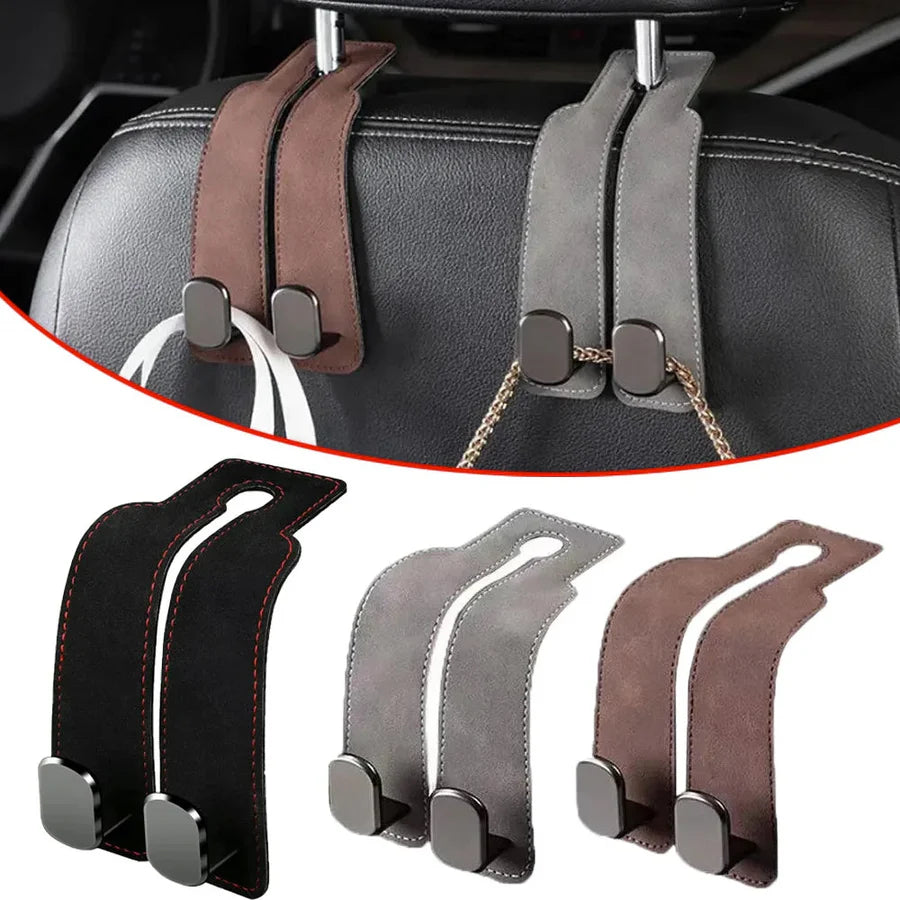 🎉 BUY 1 GET 1 FREE 🎁 | 🚗 Premium Vegan Leather Car Seat Headrest Hooks | 💵 Cash on Delivery