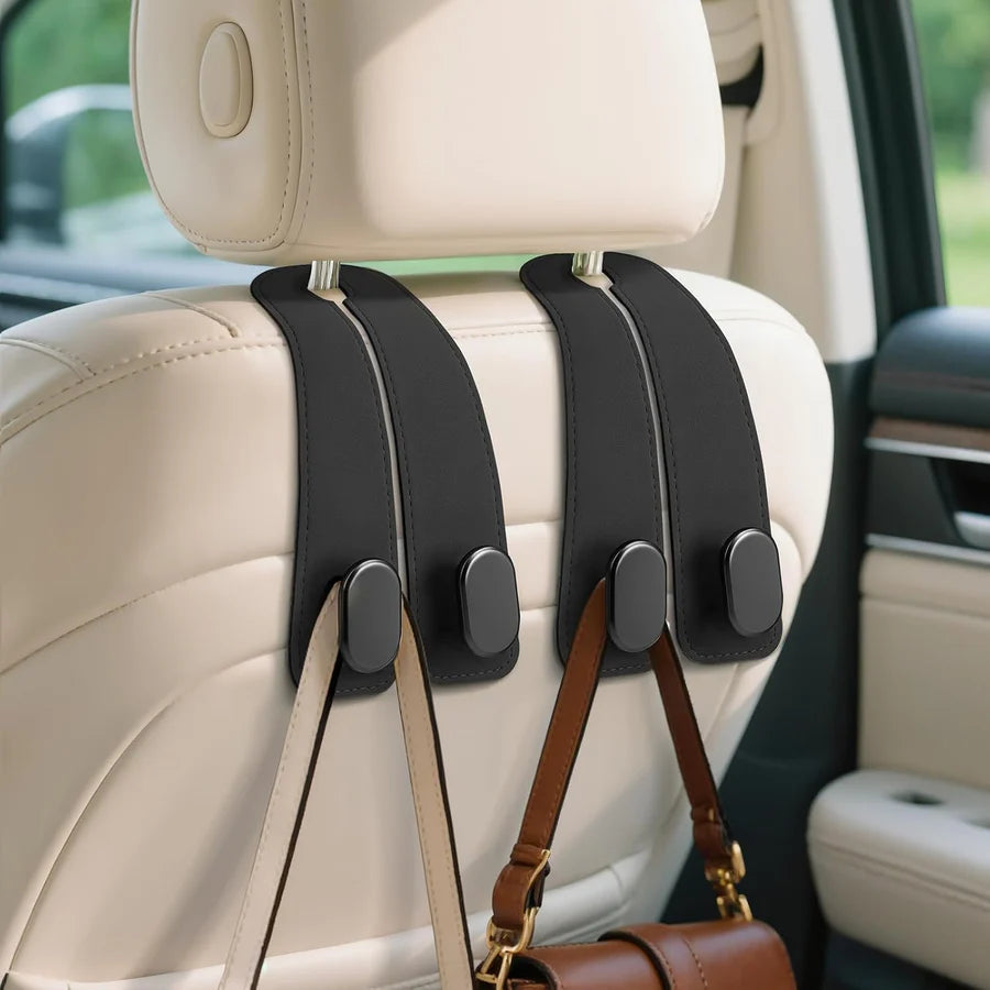 🎉 BUY 1 GET 1 FREE 🎁 | 🚗 Premium Vegan Leather Car Seat Headrest Hooks | 💵 Cash on Delivery