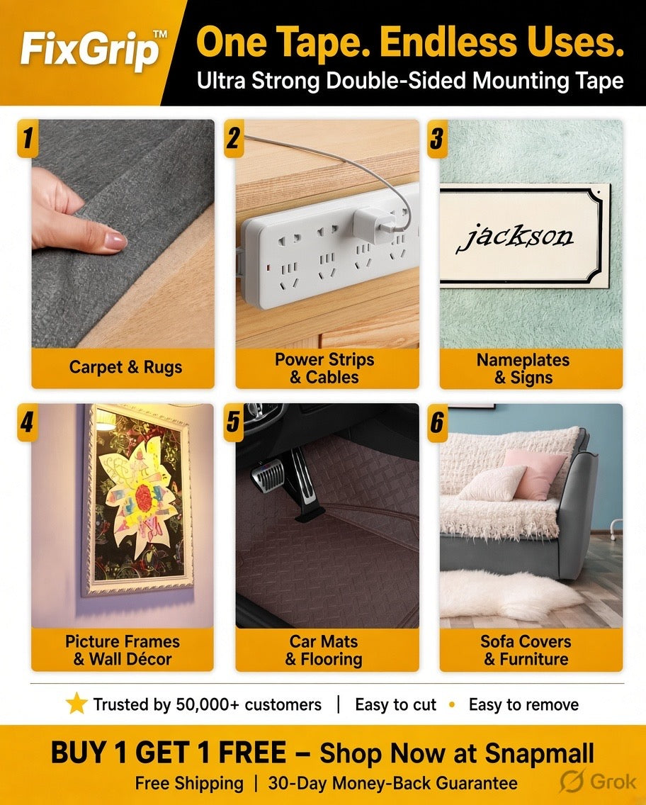 FixGrip™ — BUY 1 GET 1 FREE | Ultra Strong Double-Sided Mounting Tape