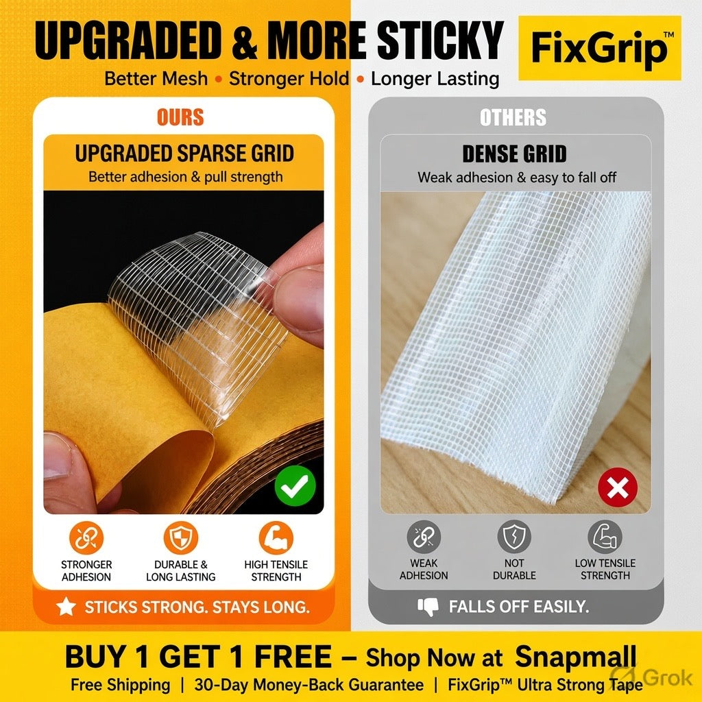 FixGrip™ — BUY 1 GET 1 FREE | Ultra Strong Double-Sided Mounting Tape