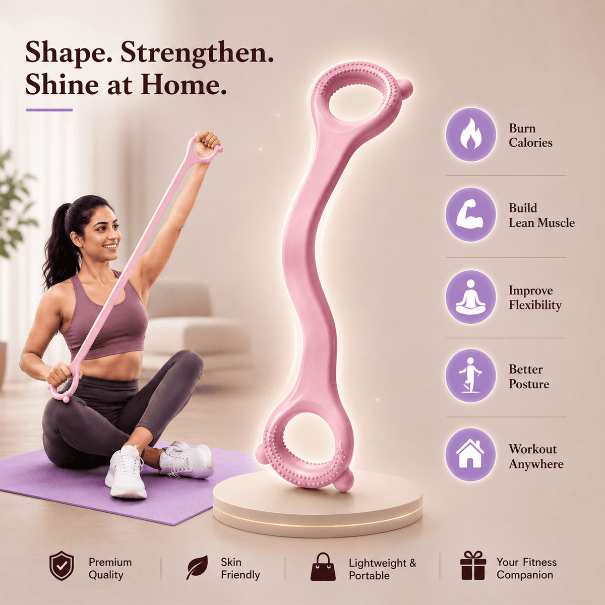 Fitora™ Figure 8 Resistance Band for Yoga & Fitness – 50% OFF | Cash on Delivery Available